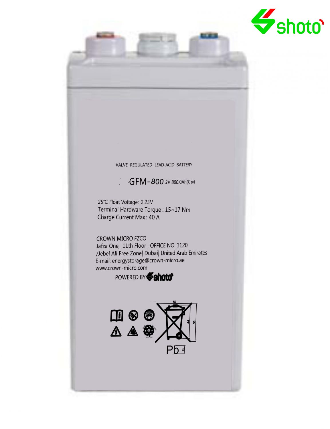 2V 800Ah Dry Cell Shoto